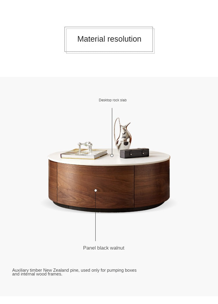 Black Walnut Slate Top Coffee Table