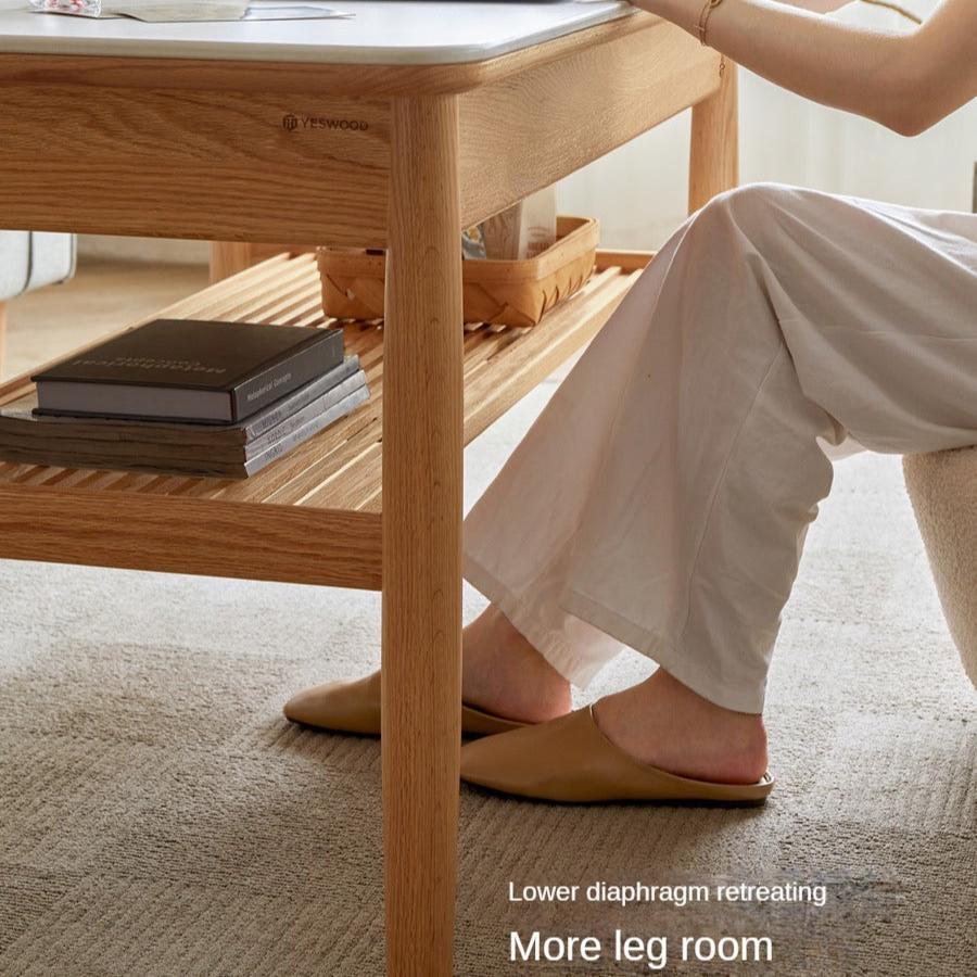 Oak Solid Wood Rock Plates Coffee Table