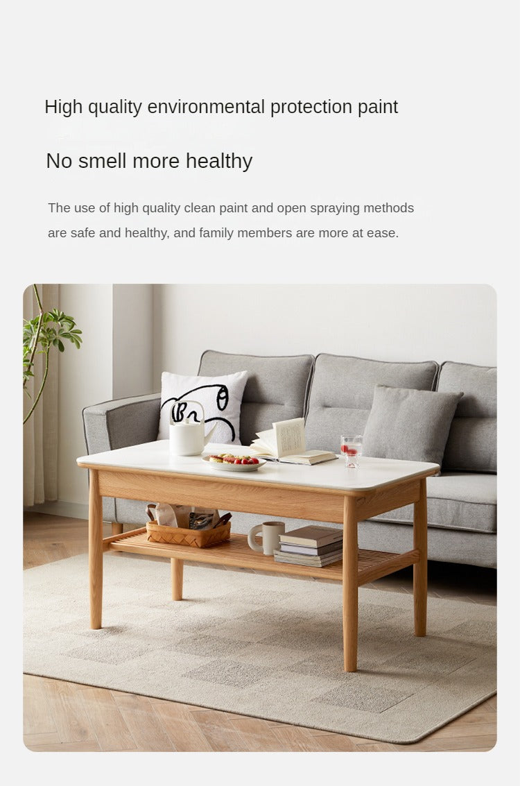 Oak Solid Wood Rock Plates Coffee Table