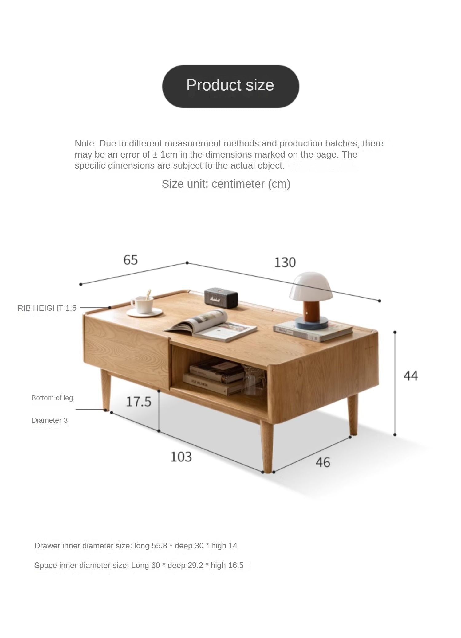 Ash Solid Wood Luxury Coffee Table