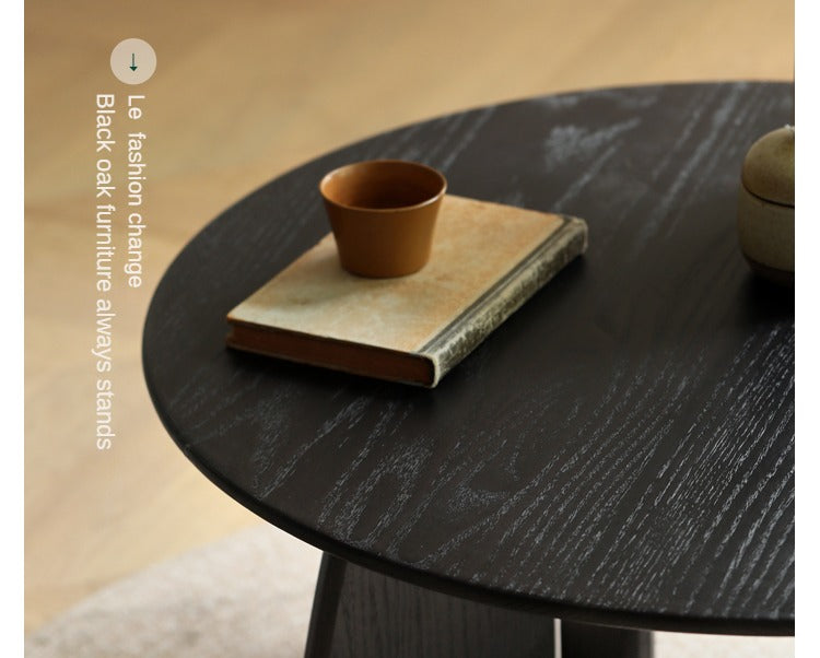 Oak Solid Wood Coffee Table Smoky