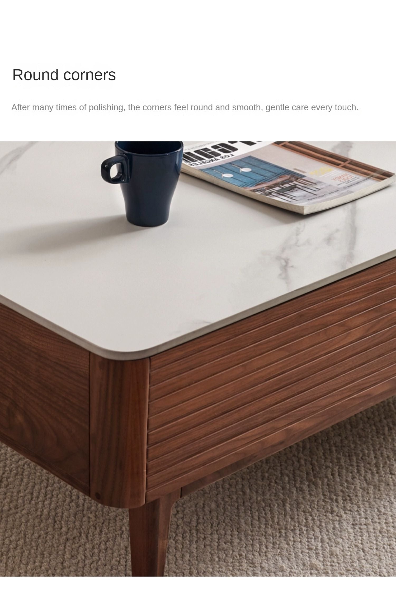Black Walnut with Slate Top Coffee Table