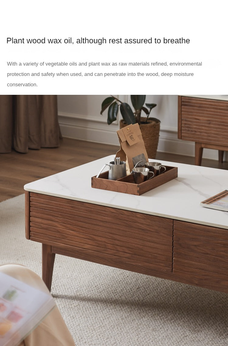 Black Walnut with Slate Top Coffee Table