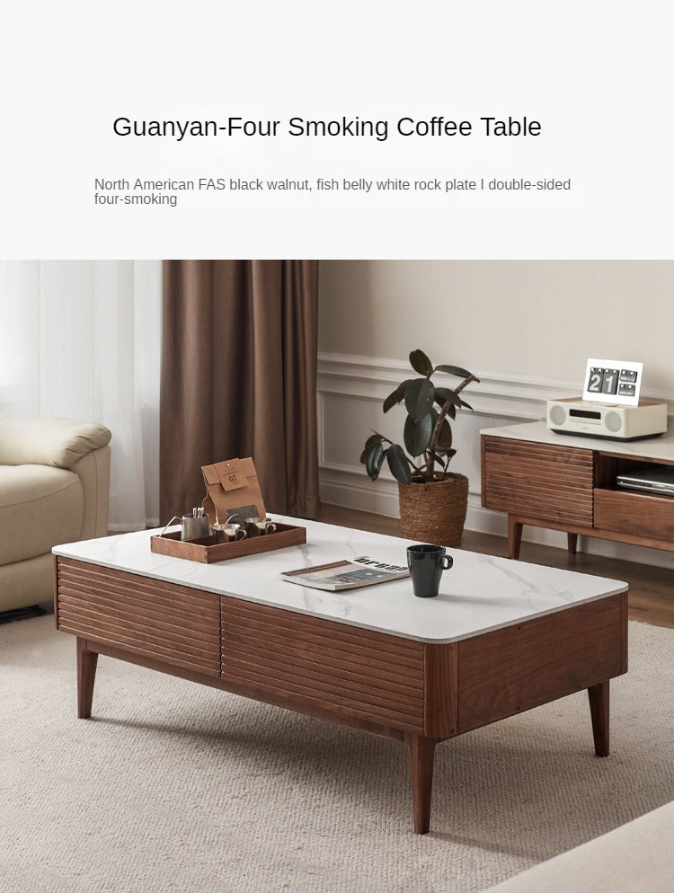 Black Walnut with Slate Top Coffee Table