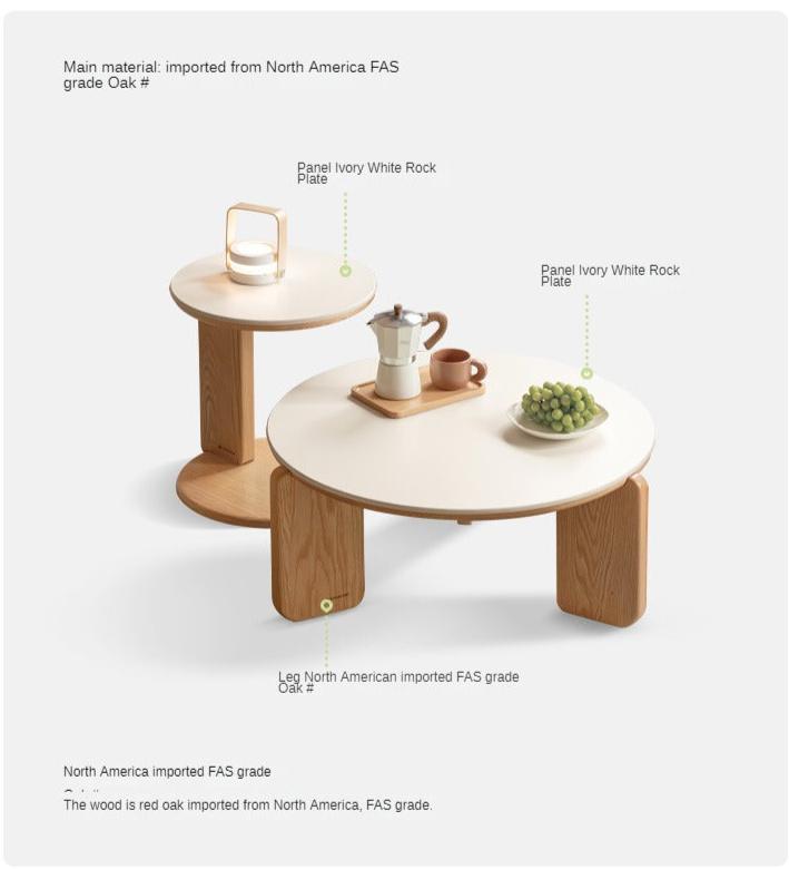 Oak, Ash, Poplar Solid Wood Slate Coffee Table