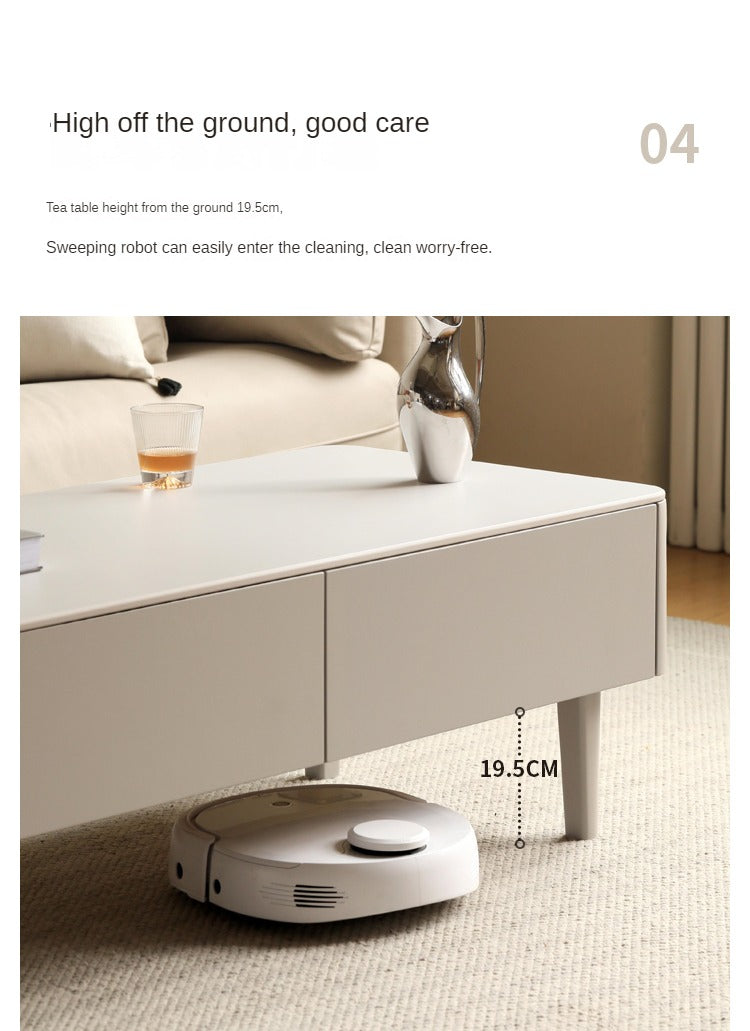 Ash Solid Wood Light Luxury Rock Plate Coffee Table