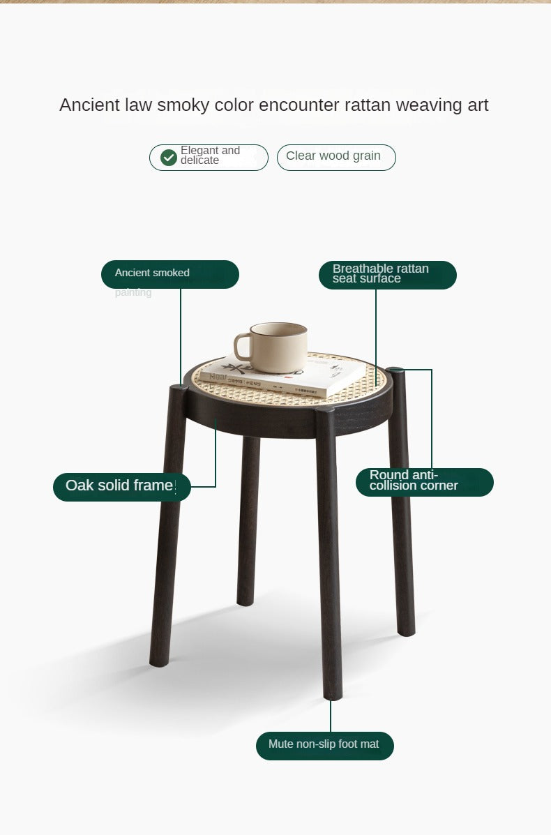Oak Round Solid Wood Stool