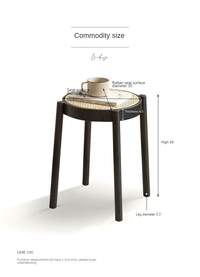 Oak Round Solid Wood Stool