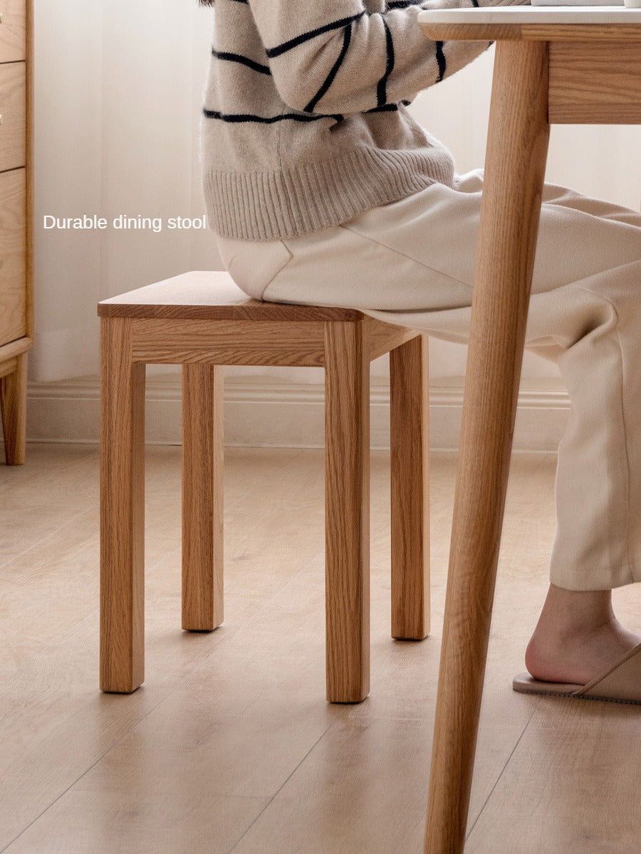 2 pcs Oak Solid Wood Stool
