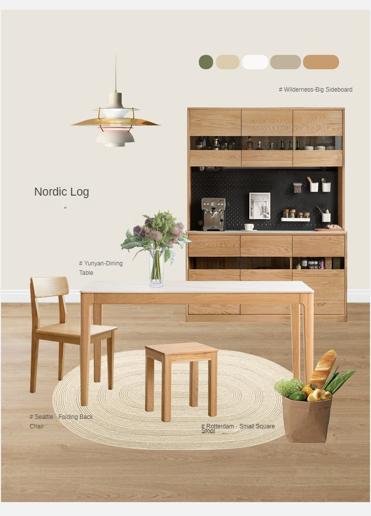 2 pcs Oak Solid Wood Stool