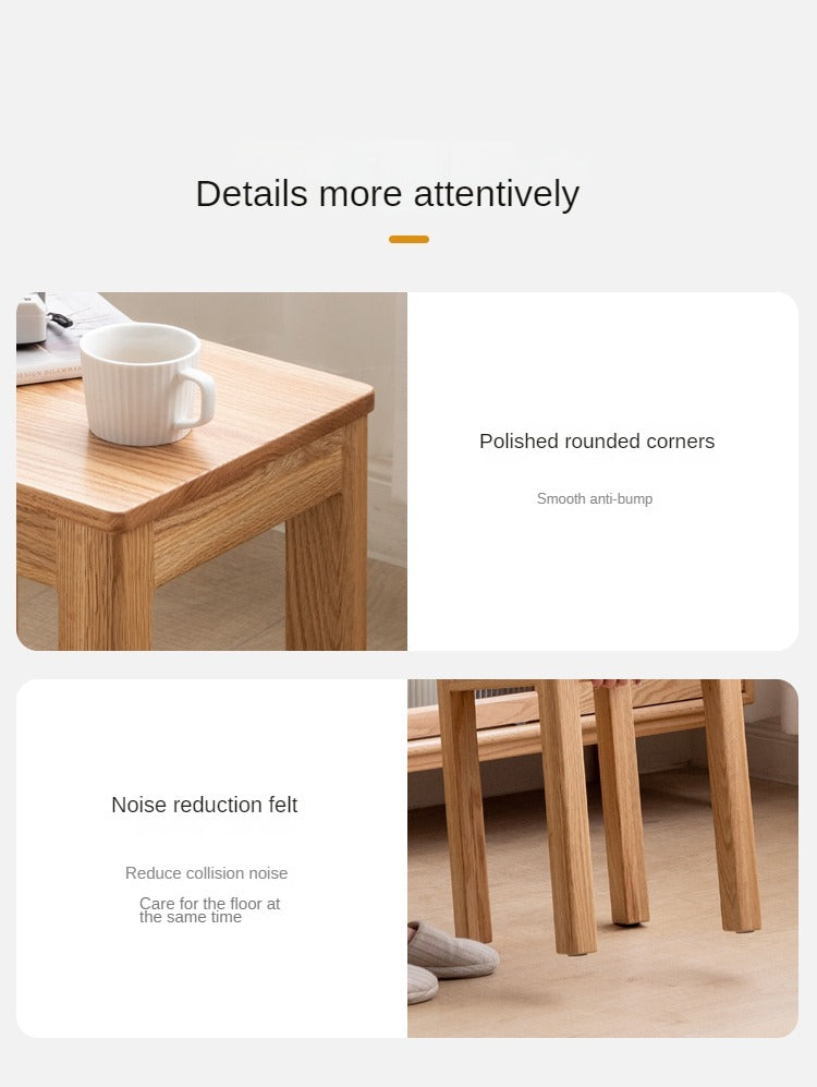 2 pcs Oak Solid Wood Stool