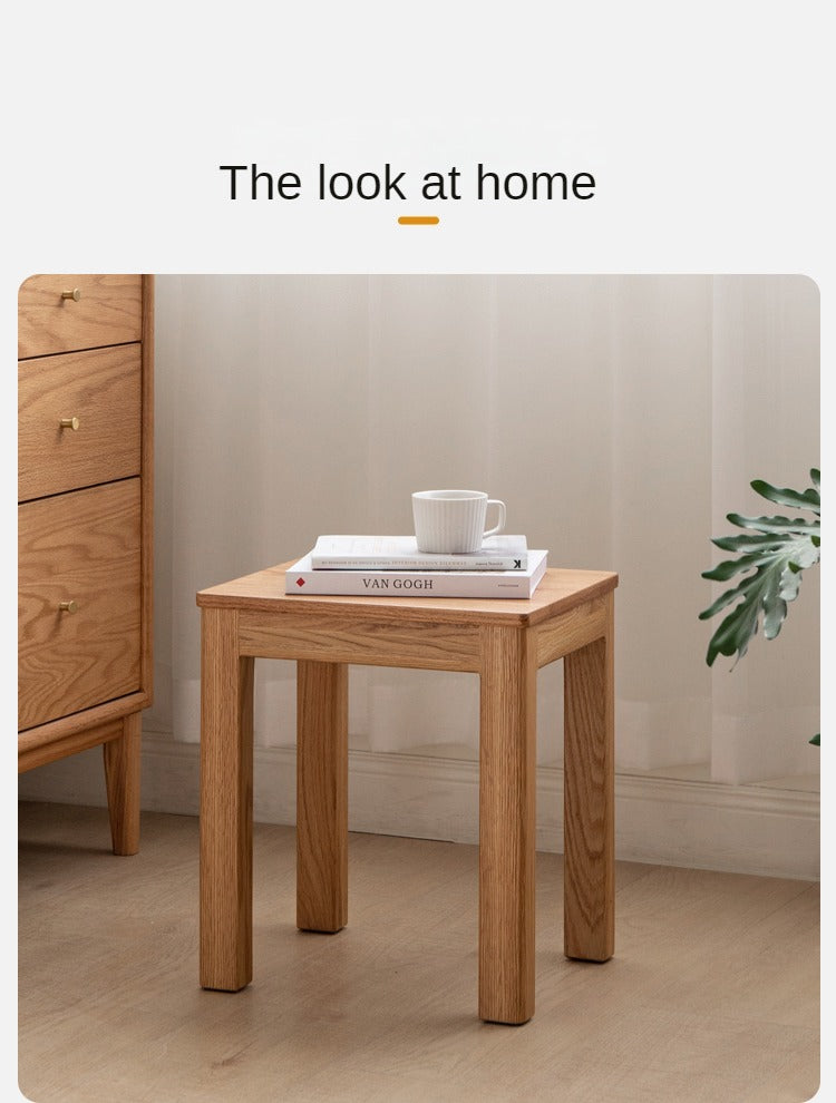 2 pcs Oak Solid Wood Stool