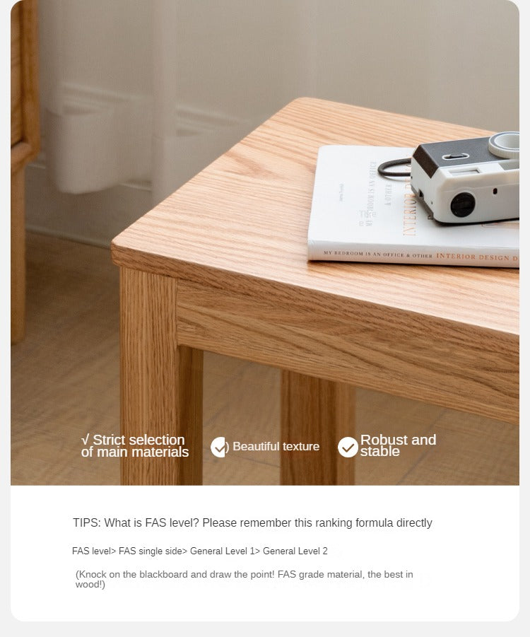 2 pcs Oak Solid Wood Stool