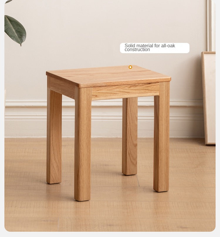 2 pcs Oak Solid Wood Stool