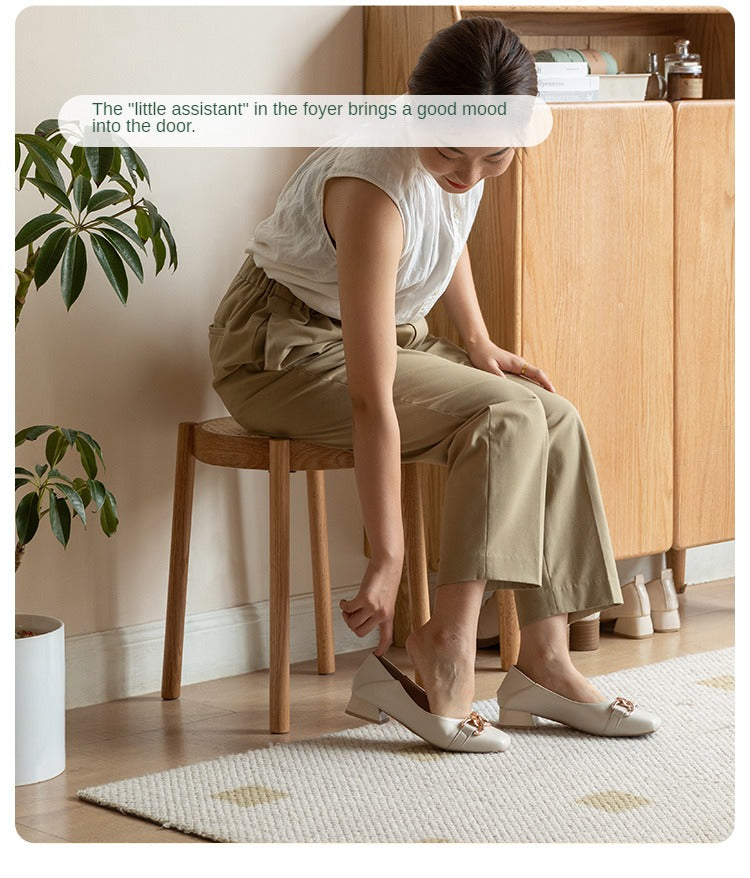 Stool Rattan Oak Solid Wood Can Be Stacked