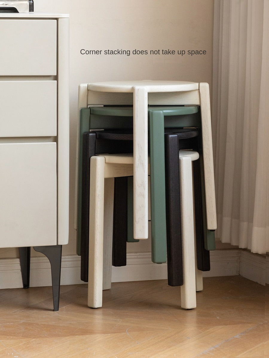 Oak Solid Wood Stacking Stool