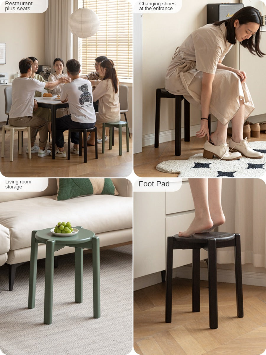 Oak Solid Wood Stacking Stool