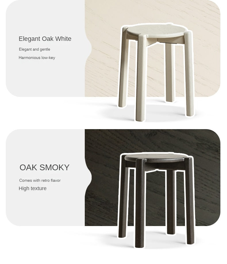 Oak Solid Wood Stacking Stool