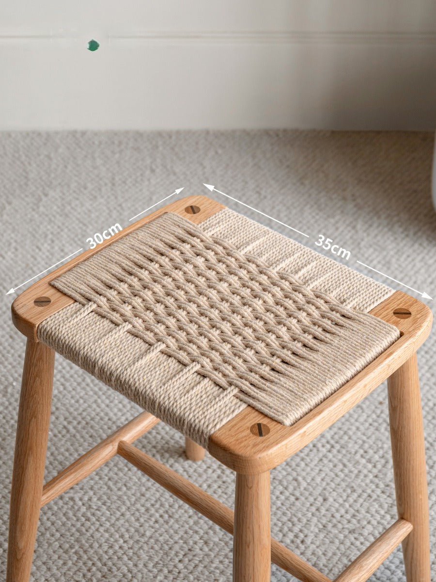 Cherry, Oak Solid Wood Rope Stool