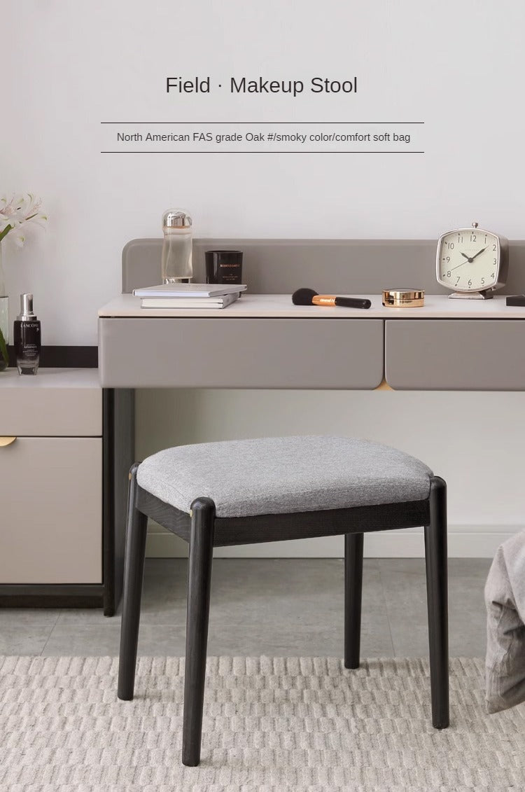 Oak, Birch Solid Wood Makeup Stool