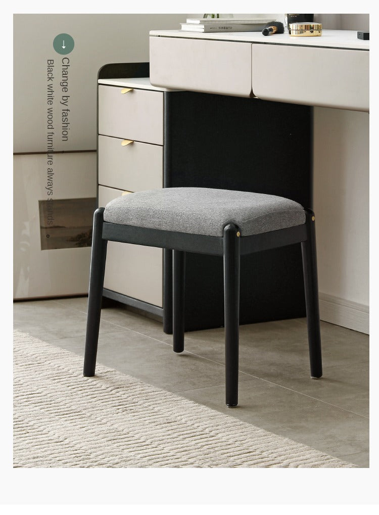 Oak, Birch Solid Wood Makeup Stool