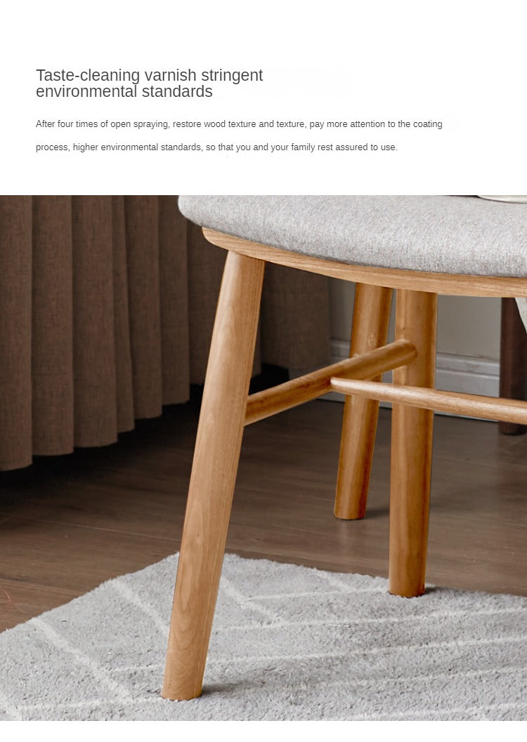 Black Walnut, Oak Solid Wood, Sandalwood Square Makeup Stool