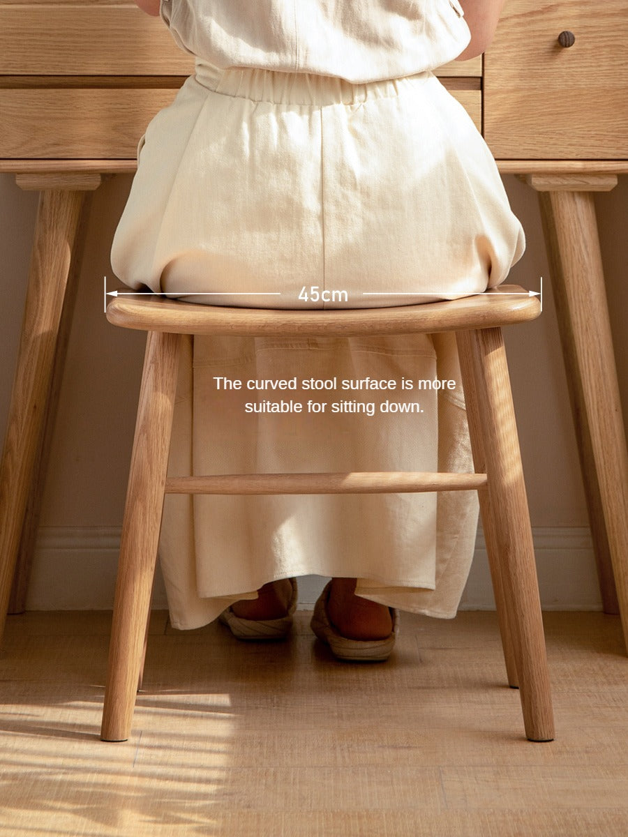 Black Walnut, Ash, Oak, Sandalwood Solid Wood Makeup Stool