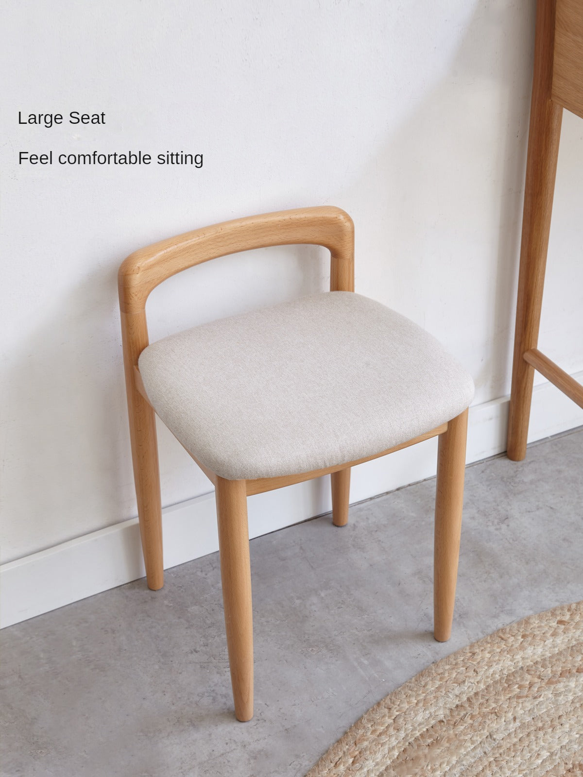 Beech solid wood makeup stool: