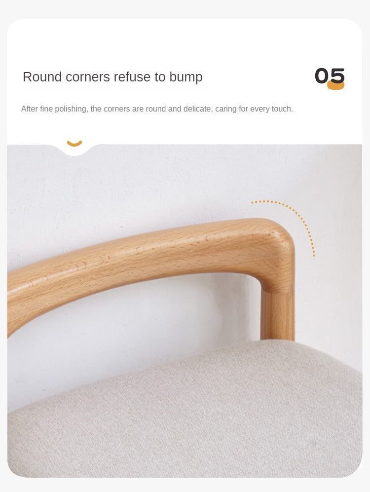 Beech solid wood makeup stool: