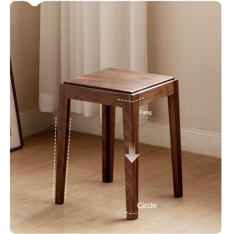 Black Walnut, Oak Solid Wood Foldable Modern Stool