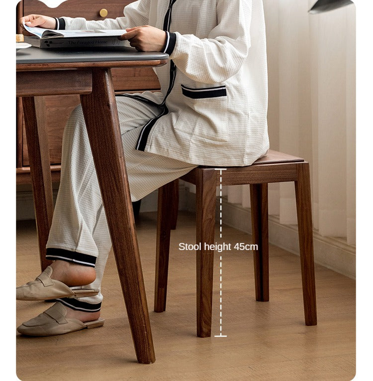 Black Walnut, Oak Solid Wood Foldable Modern Stool