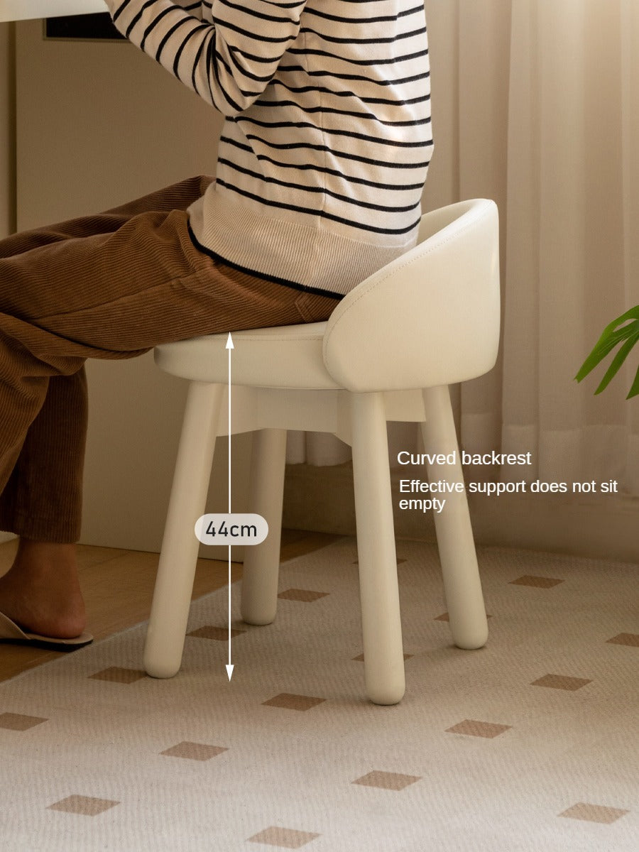 Makeup Stool 360° Free Rrotation Cream Style Birch Solid Wood