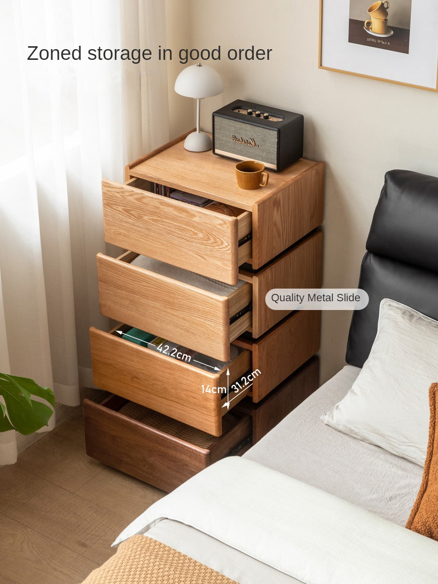 Black Walnut, Cherry, Oak Solid Wood Free Combination Storage Nightstand