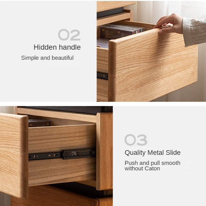 Black Walnut, Cherry, Oak Solid Wood Free Combination Storage Nightstand