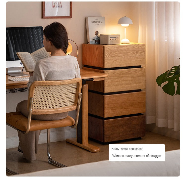 Black Walnut, Cherry, Oak Solid Wood Free Combination Storage Nightstand
