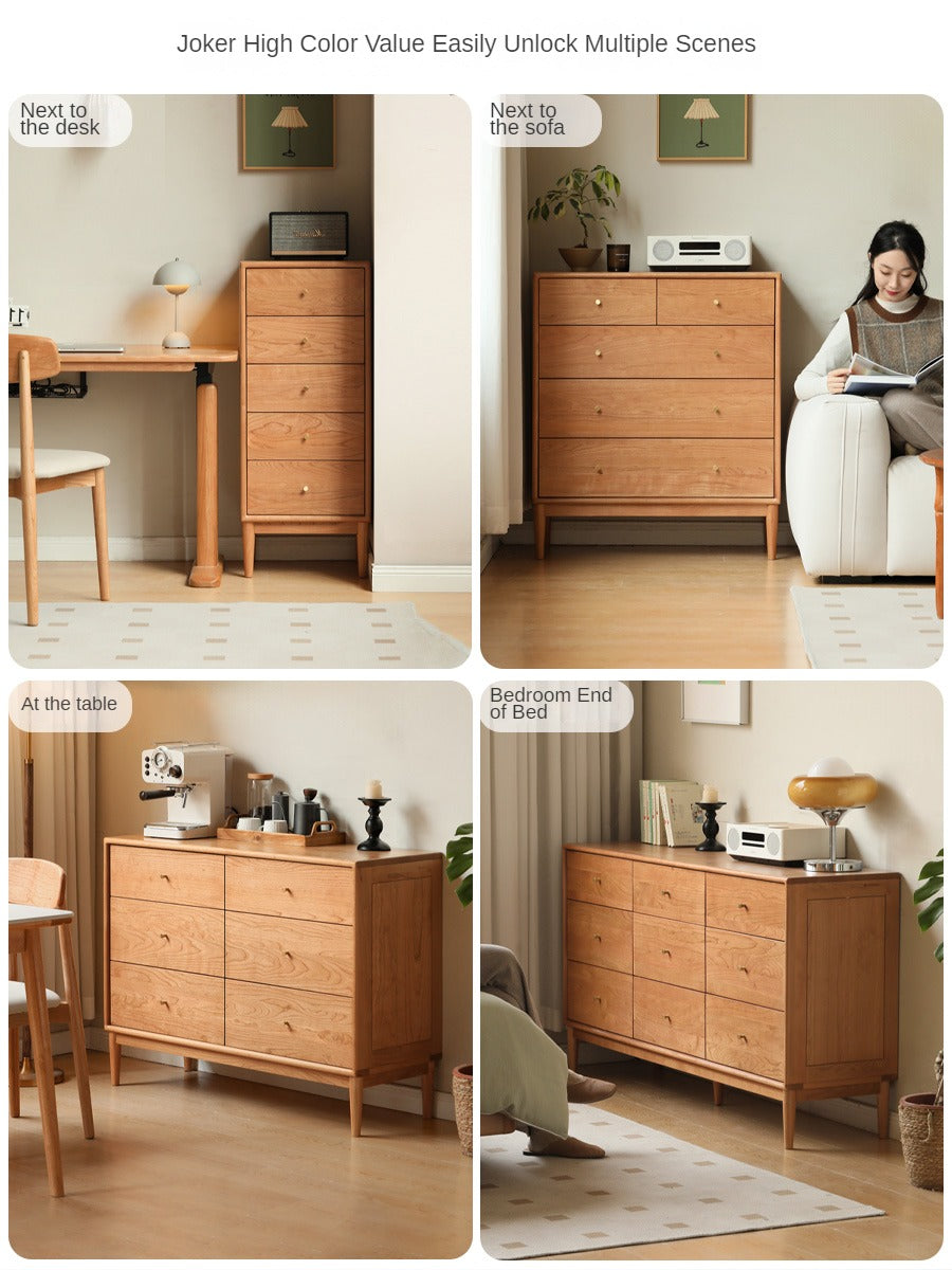 Cherry Solid Wood Chest of Drawers