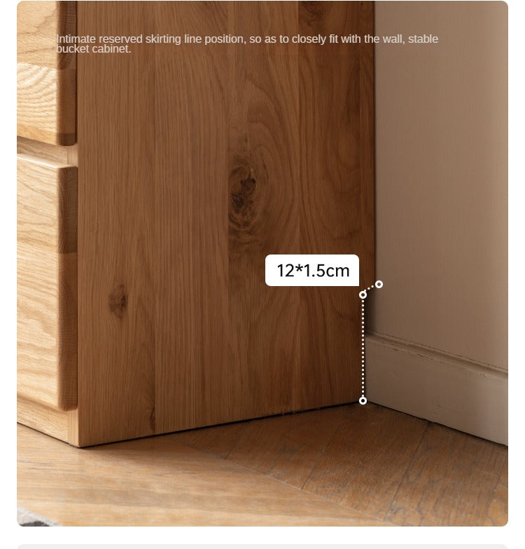 White Oak Solid Wood Wabi-Sabi Style Drawers Cabinet