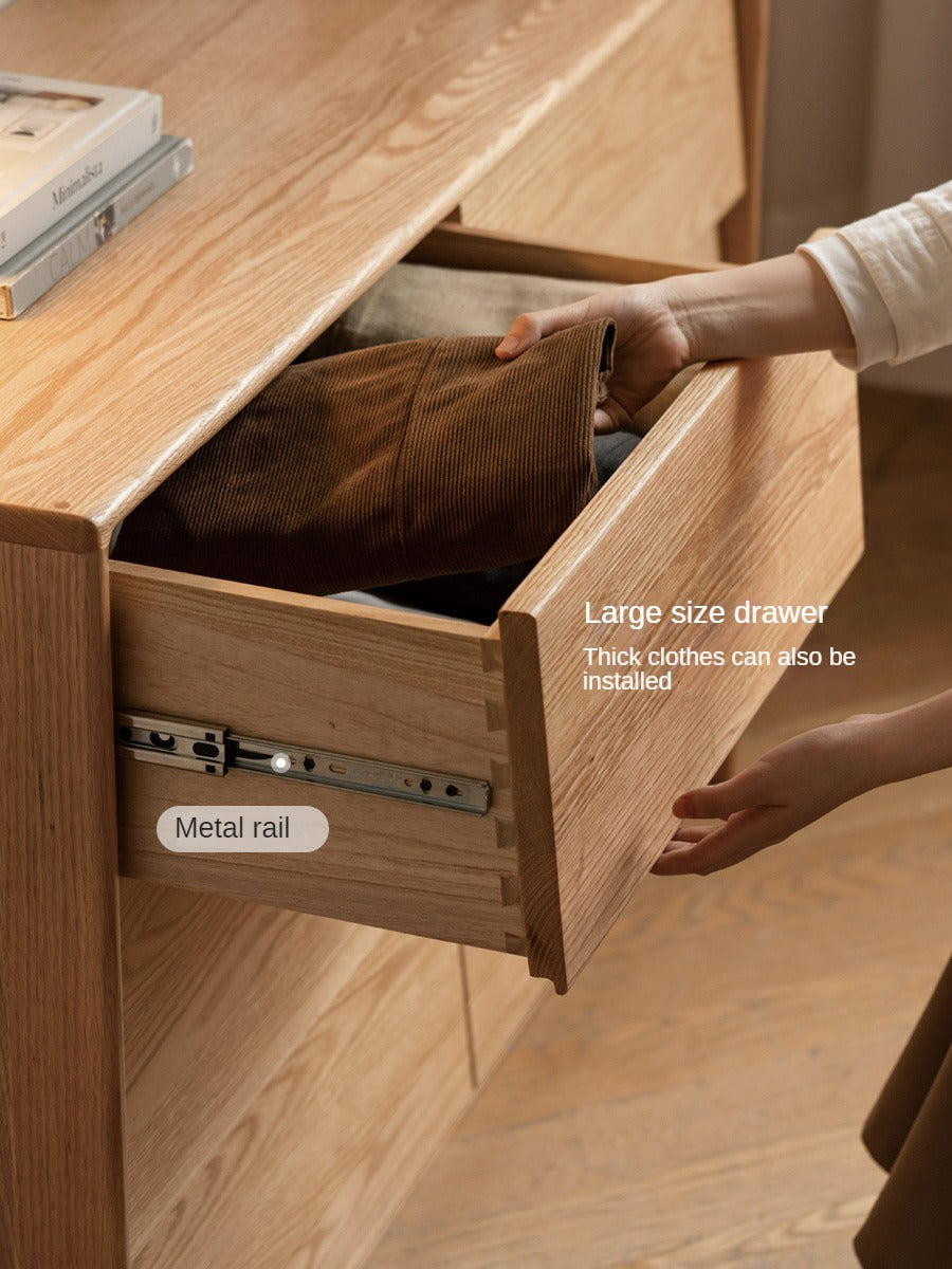Ash, Oak Solid Wood Slanted Surface Chest of Drawers