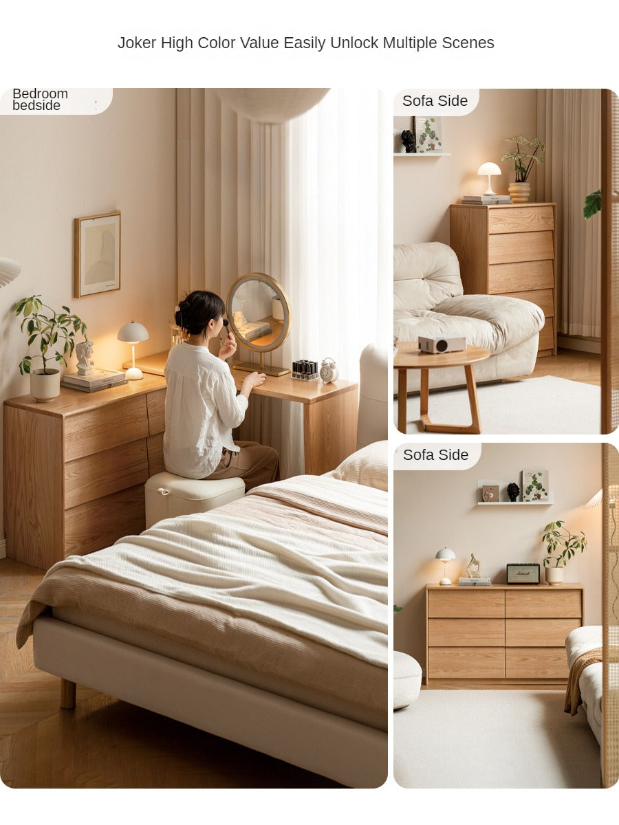 Ash, Oak Solid Wood Slanted Surface Chest of Drawers