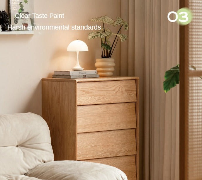 Ash, Oak Solid Wood Slanted Surface Chest of Drawers