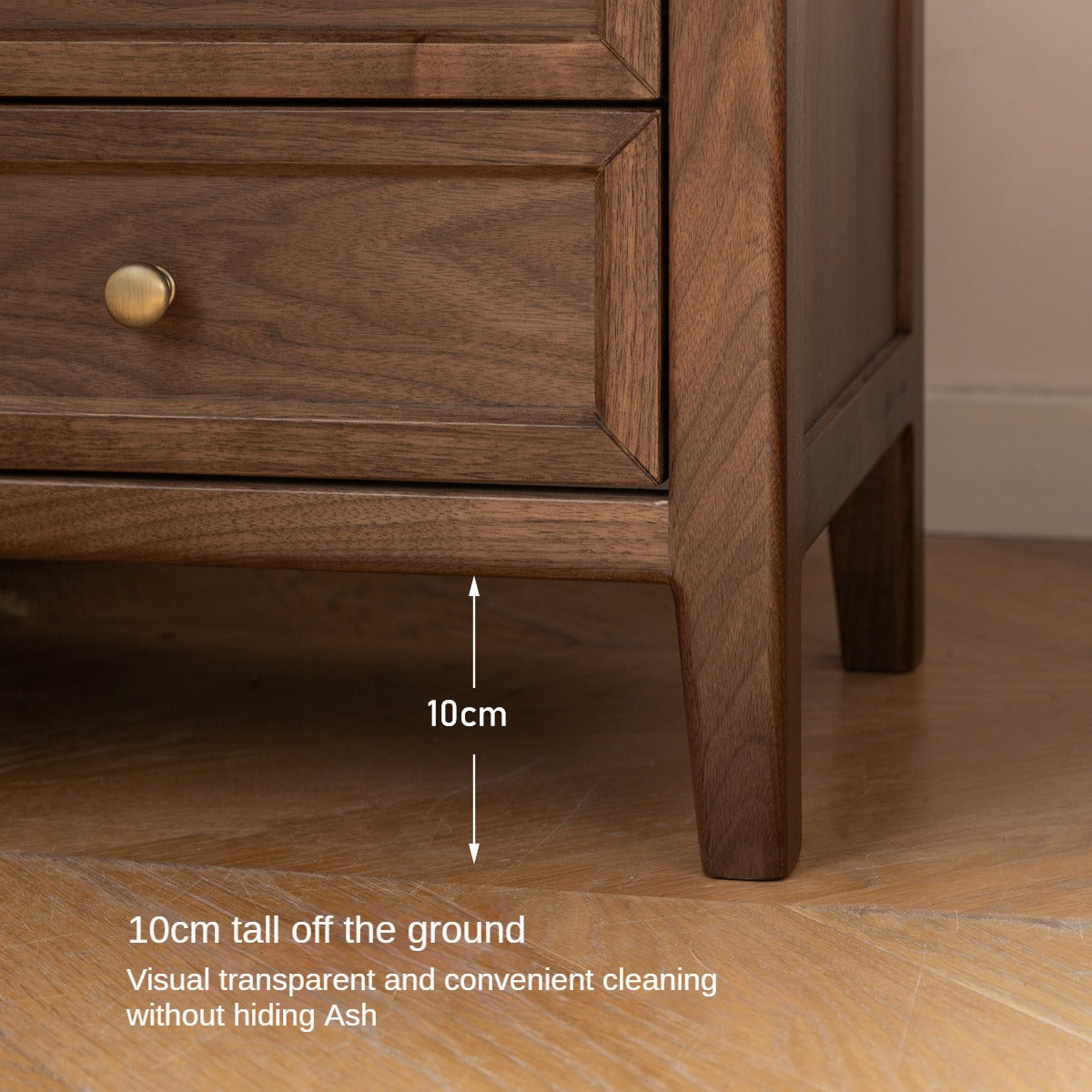 Black Walnut Solid Wood Nightstand.