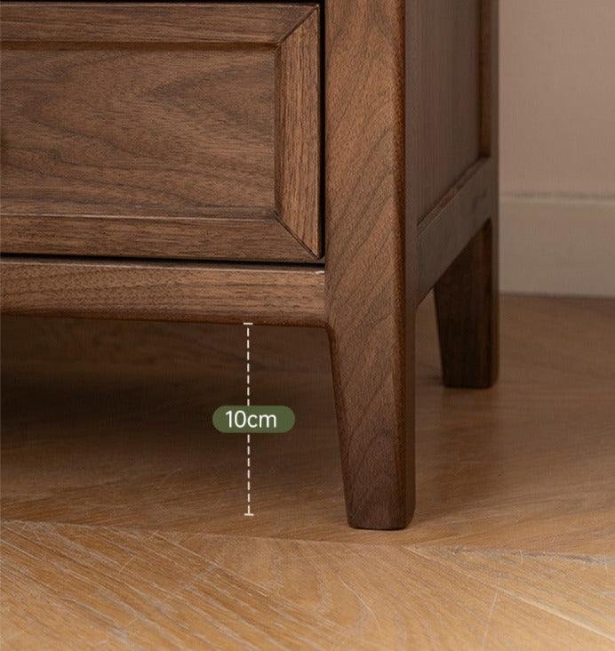 Black Walnut Solid Wood Nightstand.