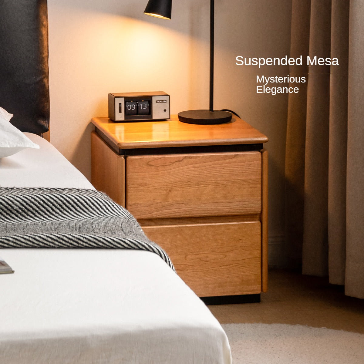 Cherry Solid Wood Retro Nightstand