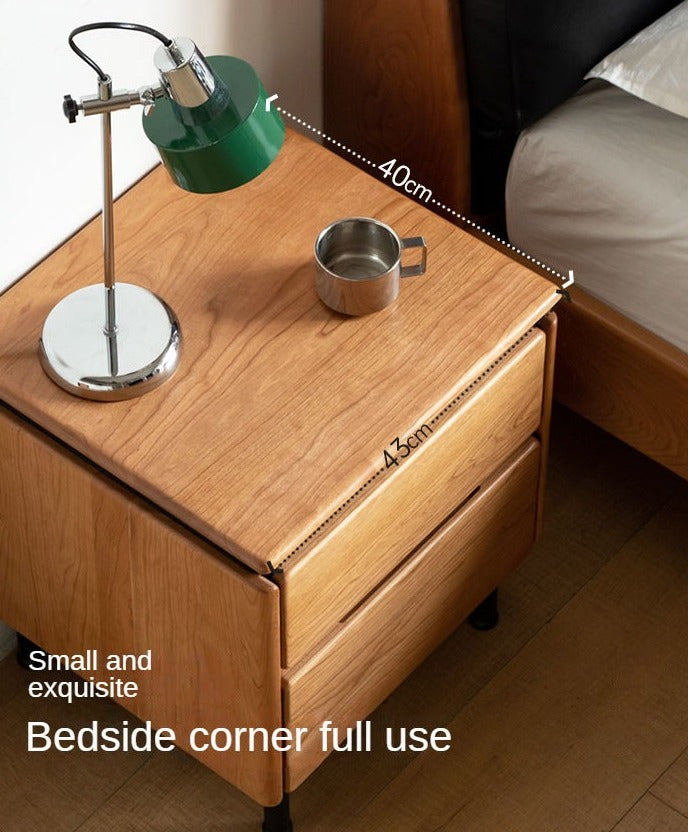Cherry Solid Wood Retro Nightstand