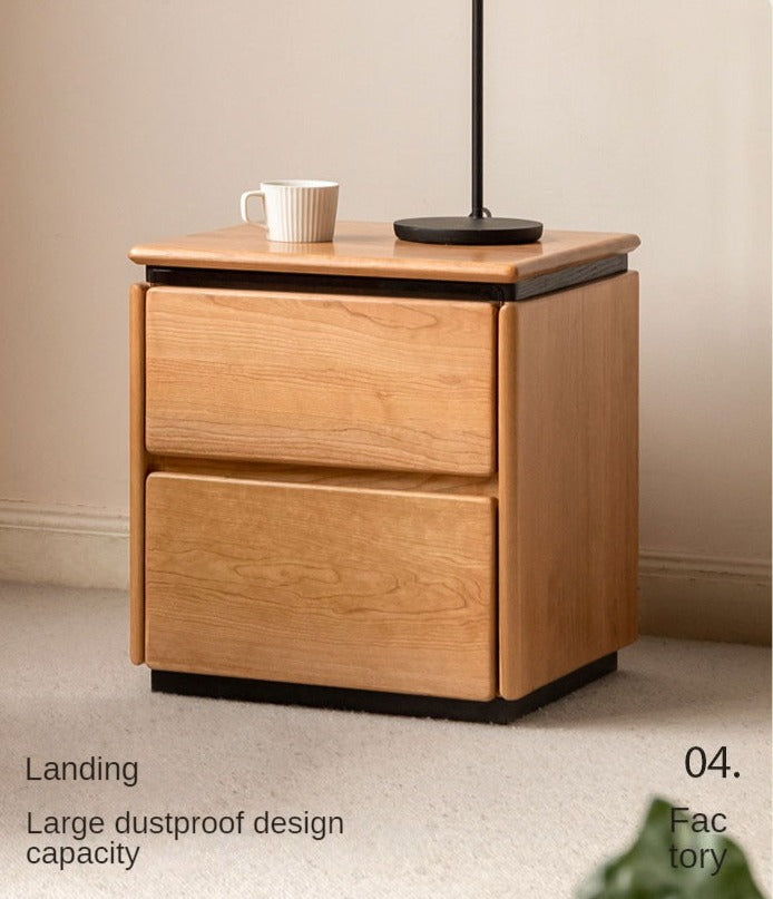 Cherry Solid Wood Retro Nightstand