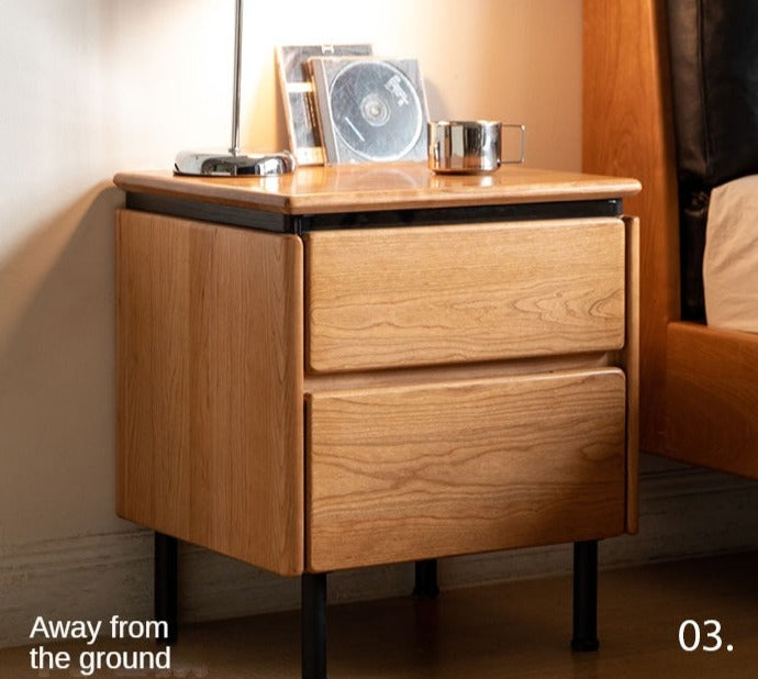 Cherry Solid Wood Retro Nightstand