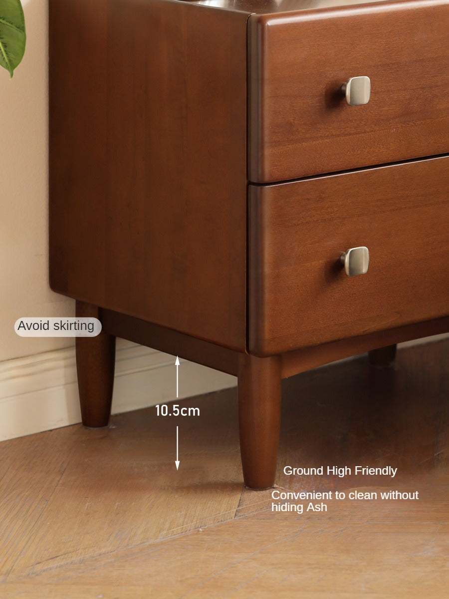 Poplar, Birch Solid Wood Retro Style Nightstand