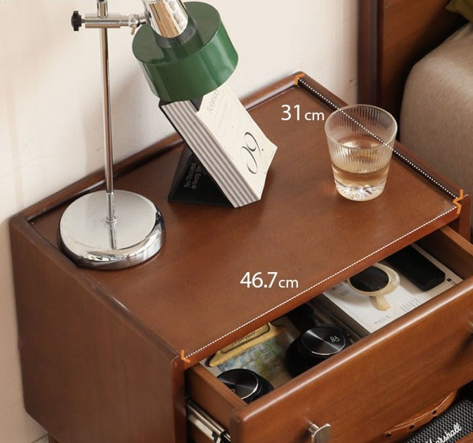 Poplar, Birch Solid Wood Retro Style Nightstand