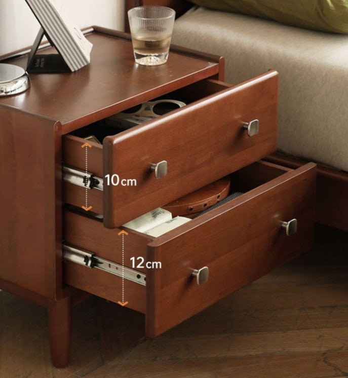 Poplar, Birch Solid Wood Retro Style Nightstand