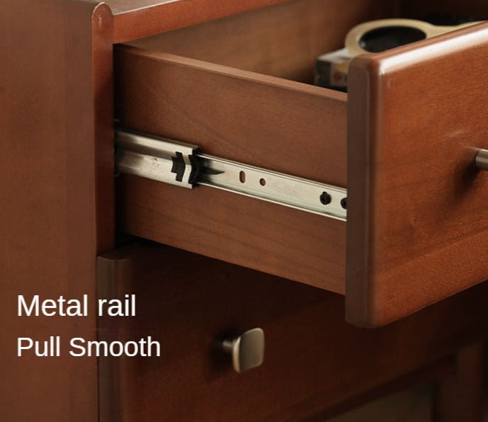 Poplar, Birch Solid Wood Retro Style Nightstand